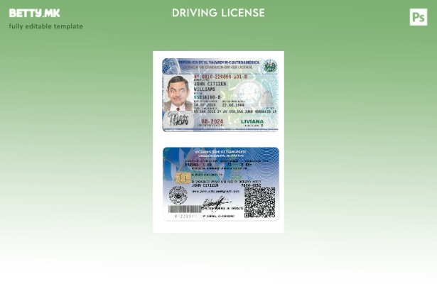 Модерен стил шаблон за возачка дозвола во Ел Салвадор